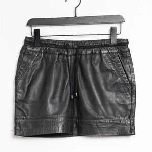 MNG Black Leather Skirt